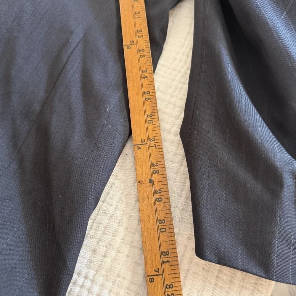 Jos A Bank Suit Mens 46R Blue Pinstripe Wool Silk 2 Piece 41x31 Pants Business
